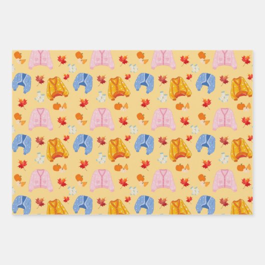 Cozy Autumn Sweater Pattern  Inpakpapier Vel (Voorkant 3)