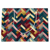 Cozy Autumn Tones Weave Pattern Groot Cadeauzakje (Voorkant)