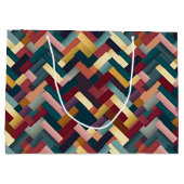 Cozy Autumn Tones Weave Pattern Groot Cadeauzakje (Achterkant)