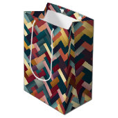 Cozy Autumn Tones Weave Pattern Medium Cadeauzakje (Voorkant Gekanteld)