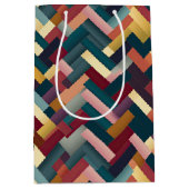 Cozy Autumn Tones Weave Pattern Medium Cadeauzakje (Voorkant)