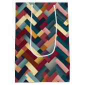 Cozy Autumn Tones Weave Pattern Medium Cadeauzakje (Achterkant)