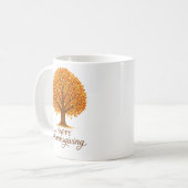 Cozy Autumn Tree Happy Thanksgiving Mug Koffiemok (Voorkant links)