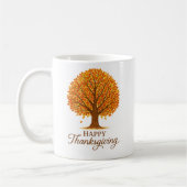 Cozy Autumn Tree Happy Thanksgiving Mug Koffiemok (Links)