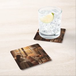 Cozy Autumn Vibes | Personalized Fall Cabin Window Kartonnen Onderzetters