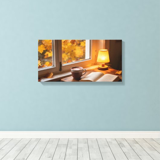 Cozy Autumn Window Canvas Print (Insitu (Houten vloer))