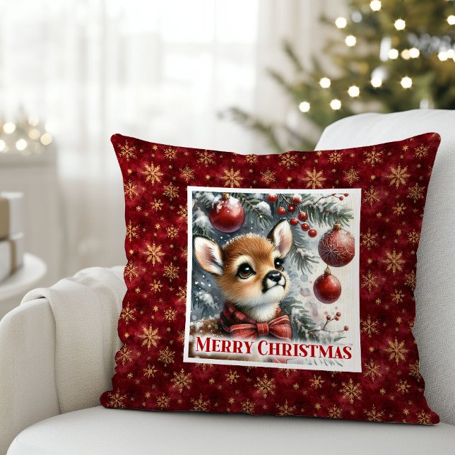 Cozy Baby Deer Snowy Forest Kids Gift Christmas  Kussen (Cozy Baby Deer Snowy Forest Kids Gift Christmas Pillow

)