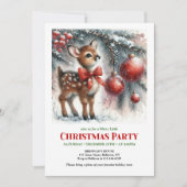Cozy baby fawn winter scene printable Christmas  Kaart (Voorkant)