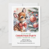 Cozy baby fawn wintery scene watercolor editable  kaart (Voorkant)