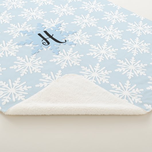 Cozy Baby's monogram Snowflake Sherpa Blanket Deken (3/4)
