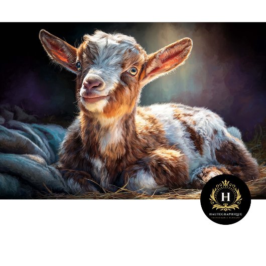 Cozy Barn Baby Goat Portrait Tissuepapier
