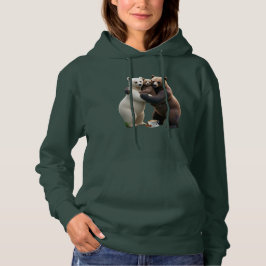 Cozy Bear Family Hug Adult Pullover Hoodie 