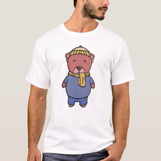 Cozy Bear in Winter Attire T-shirt (Voorkant)