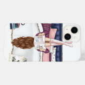 Cozy Bedroom Reading Scene Artwork for Book Lovers Case-Mate iPhone Case (Achterkant (horizontaal))