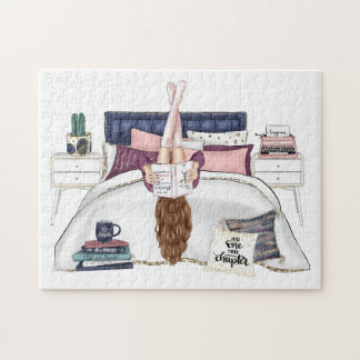 Cozy Bedroom Reading Scene Artwork for Book Lovers Legpuzzel