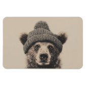Cozy Beer in Beanie - Knuffig Winterdier Magneet (Horizontaal)