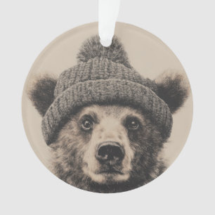 Cozy Beer in Beanie - Knuffig Winterdier Ornament