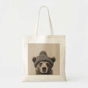Cozy Beer in Beanie - Knuffig Winterdier Tote Bag
