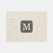 Cozy beige Polka stipt patroon met aangepast monog Fleece Deken (Voorkant (Horizontaal))