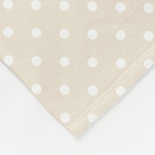 Cozy beige Polka stipt patroon met aangepast monog Fleece Deken (Hoek)