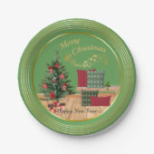 Cozy Bench Merry Christmas Paper Plate Papieren Bordje (Voorkant)