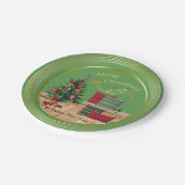 Cozy Bench Merry Christmas Paper Plate Papieren Bordje (Gekanteld)