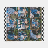 Cozy Black Buffalo Pset Holiday Foto Collage Fleece Deken (Voorkant (Horizontaal))