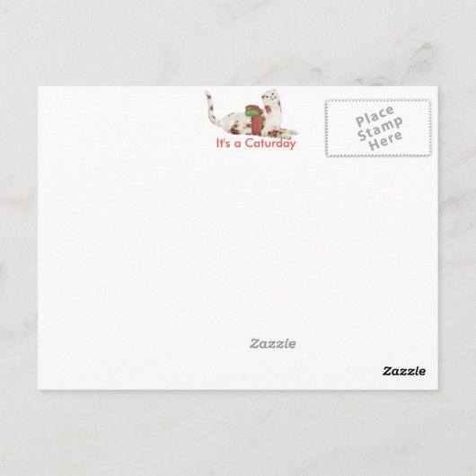 Cozy Black Daisy Cat Briefkaart (Achterkant)