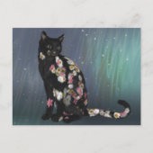 Cozy Black Daisy Cat Briefkaart (Voorkant)