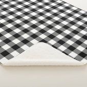 Cozy Black en White Buffalo Plays Family Monogram Sherpa Deken (3/4)