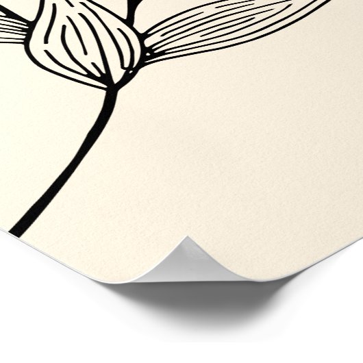 Cozy Black Leaves en Circ in Boho Style Poster (Hoek)