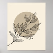 Cozy Black Leaves en Circ in Boho Style Poster (Voorkant)