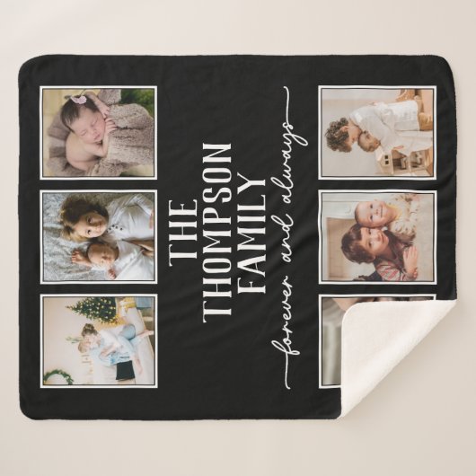 Cozy Black Specialized Custom Photo Collage Sherp Sherpa Deken (Voorkant (horizontaal))