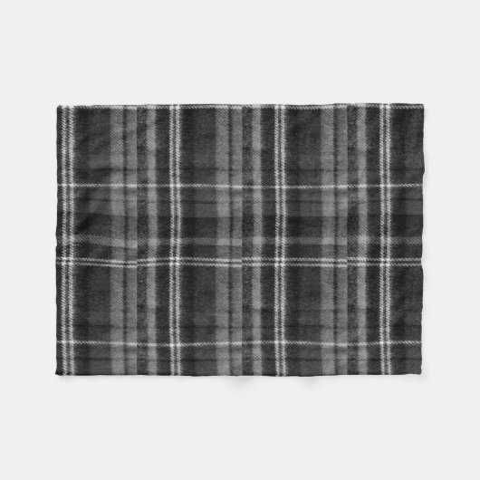 Cozy Black Tartan Fleece Blanket (Voorkant (Horizontaal))