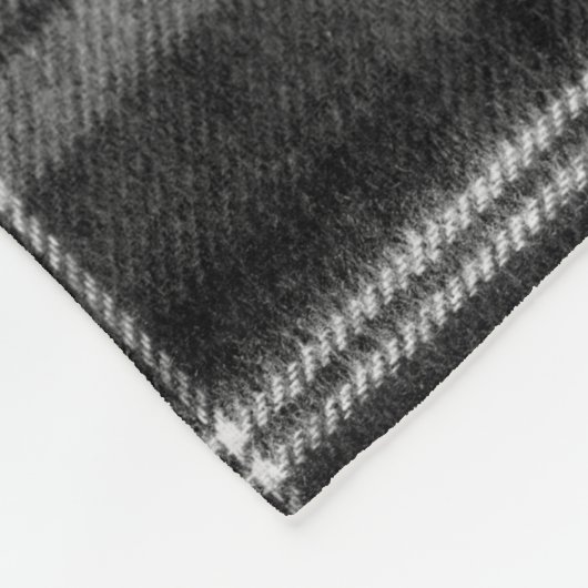 Cozy Black Tartan Fleece Blanket Deken (Hoek)