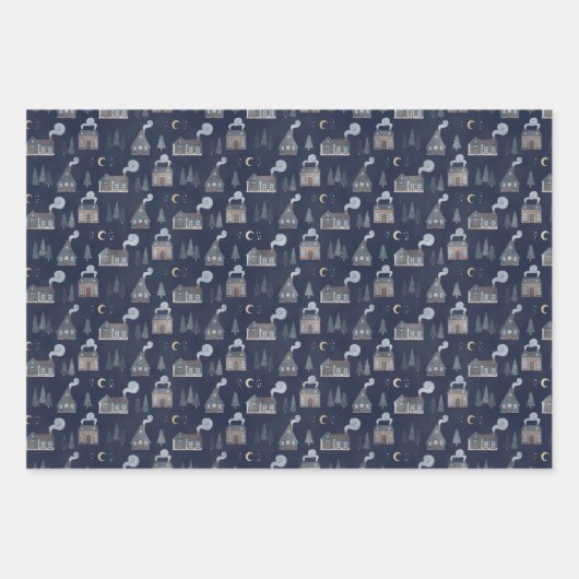 Cozy Blue en Tan Play Cones en Home Inpakpapier Vel (Voorkant 3)