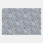 Cozy Blue en Tan Pset Pine Cones en Home Wrappi Inpakpapier Vel (Voorkant 3)