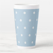 Cozy Blue Polka Dot Pattern, White Dotted Print Latte Mok (Voorkant)