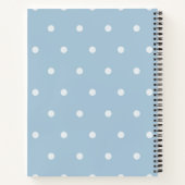 Cozy Blue Polka Dot Pattern, White Dotted Print Notitieboek (Achterkant)