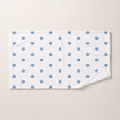 Cozy Blue Polka Dots White Background Pattern Handdoek (Handdoek)