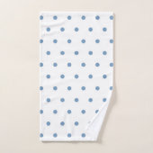 Cozy Blue Polka Dots White Background Pattern Handdoek (Handdoek)