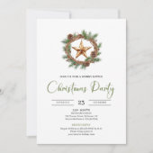 Cozy Bohemian Pine Wreath Minimalist Christmas  Kaart (Voorkant)