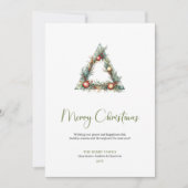 Cozy Bohemian Pine Wreath Neutral Holiday Card Feestdagenkaart (Voorkant)