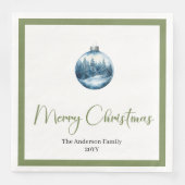 Cozy Bohemian Winter Scene Christmas Party Napkins Servet (Voorkant)