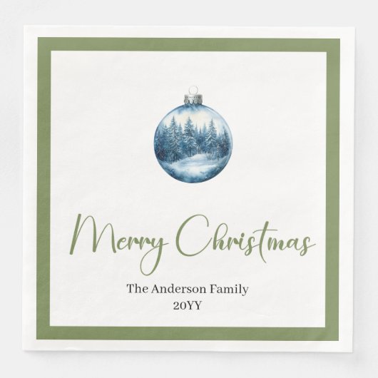 Cozy Bohemian Winter Scene Christmas Party Napkins Servet (Voorkant)