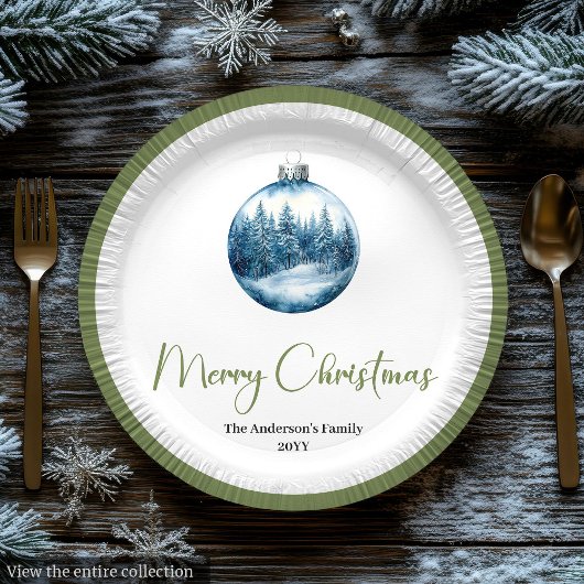 Cozy Bohemian Winter Scene Christmas Party Plates Papieren Bordje