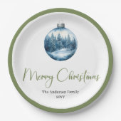 Cozy Bohemian Winter Scene Christmas Party Plates Papieren Bordje (Voorkant)