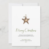 Cozy Boho Botanical Minimalist Holiday Greeting Feestdagenkaart (Voorkant)