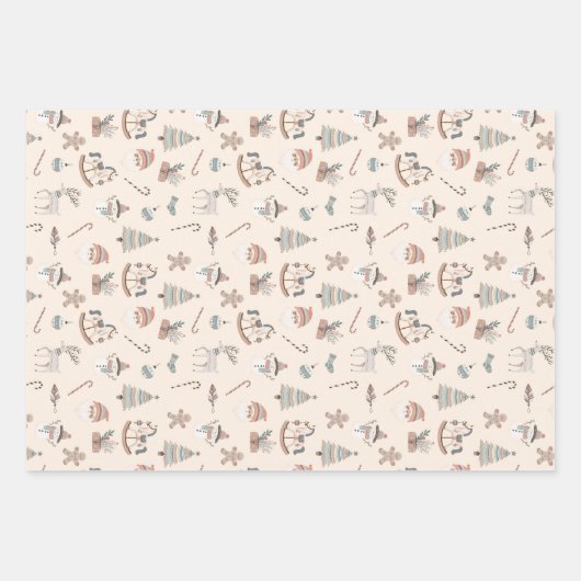 Cozy Boho Christmas Inpakpapier Vel (Voorkant)