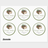 Cozy Boho Classic Holiday Gift Wrap Round Stickers (Vel)